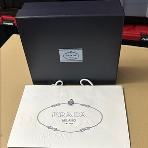 Prada Black Box with White Bag